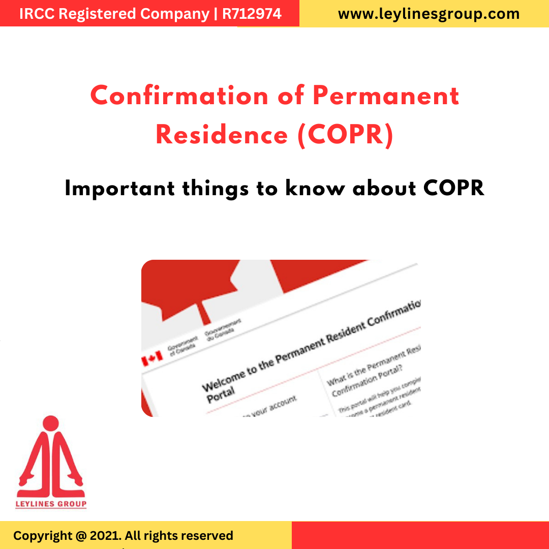 Confirmation of Permanent Residence (COPR)