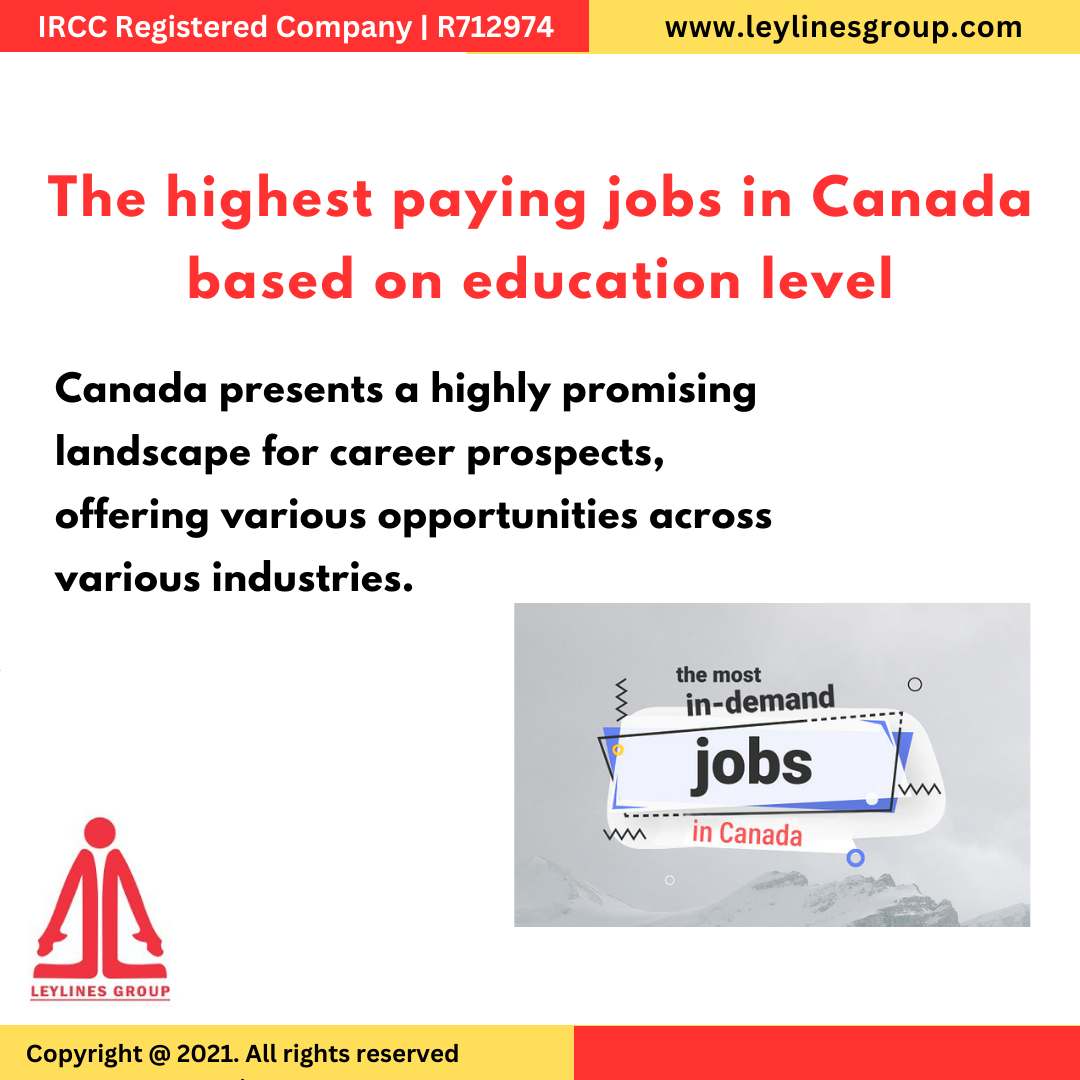 The highest paying jobs in Canada based on education level